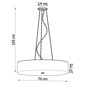 Luster na sajli SKALA 6xE27/60W/230V pr. 70 cm crna