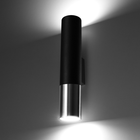Zidna svjetiljka LOOPEZ 2xGU10/10W/230V crna/krom