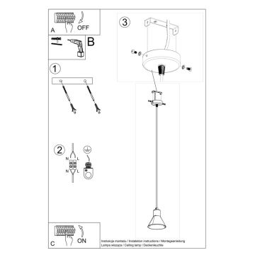 Luster na sajli TALEJA 1xE27/60W/230V bijela