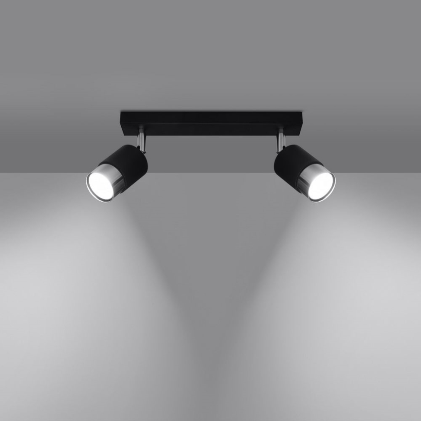 Reflektorska svjetiljka NERO 2xGU10/40W/230V crna/sjajni krom