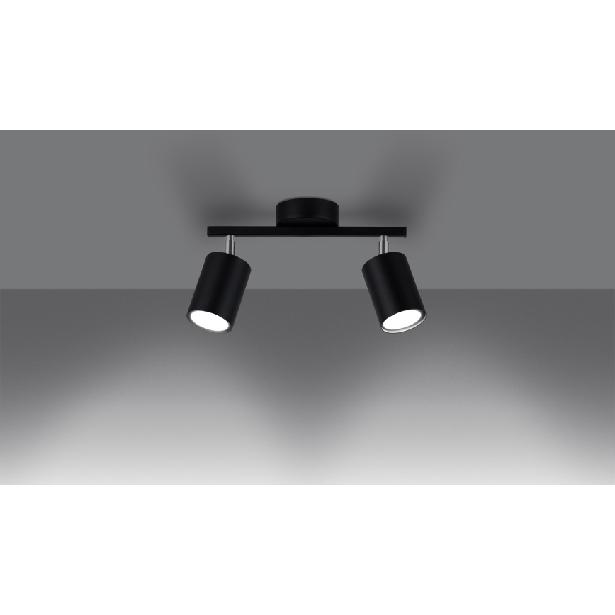 Reflektorska svjetiljka LEMMI 2xGU10/40W/230V crna