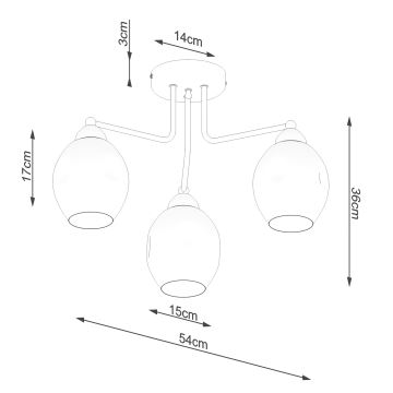 Viseći luster FILLAN 3xE27/60W/230V crna