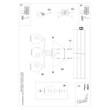 Viseći luster FILLAN 3xE27/60W/230V crna