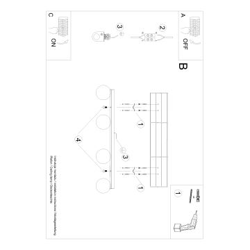 Stropna svjetiljka YOLI 4xG9/12W/230V bijela