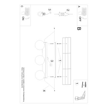 Stropna svjetiljka YOLI 3xG9/12W/230V crna