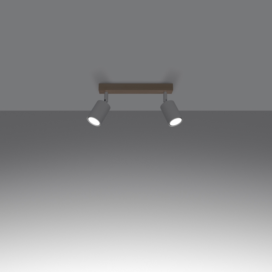 Reflektorska svjetiljka VERDO 2xGU10/10W/230V bijela/bukva