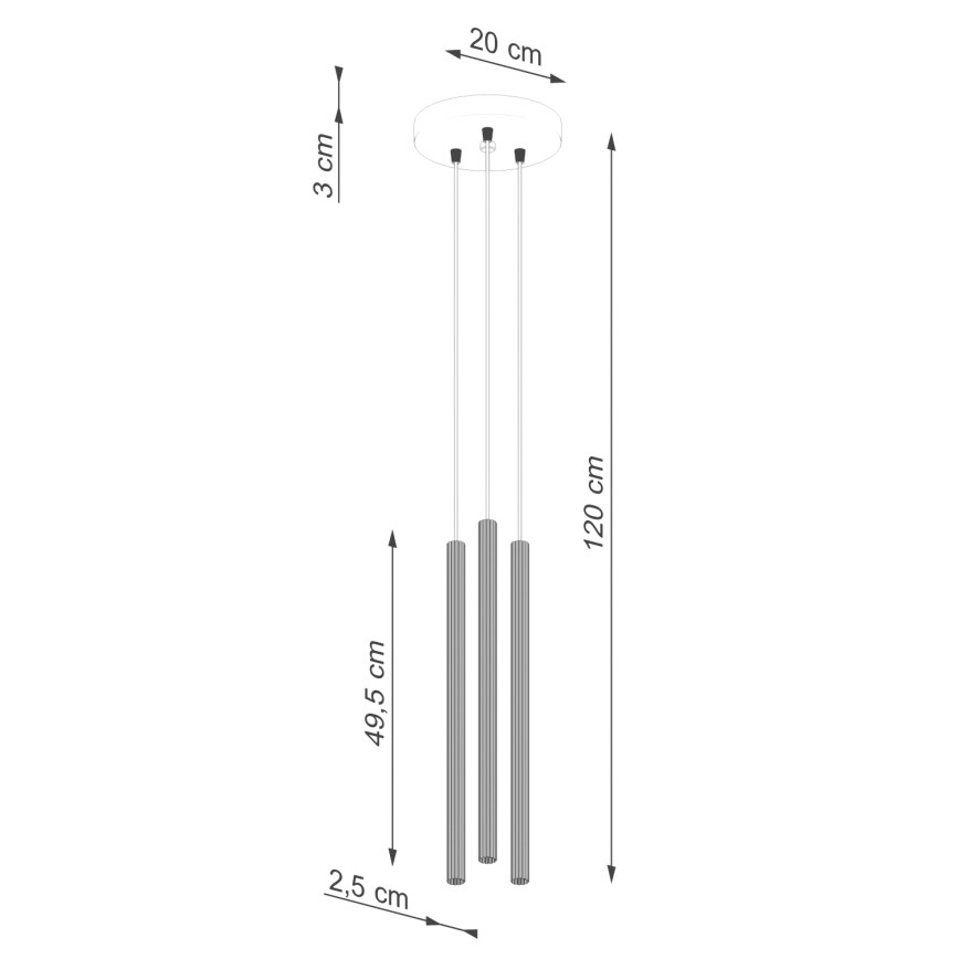 Luster na sajli ARCHE 3xG9/8W/230V bijela