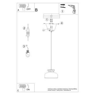 Luster na sajli MARION 1xE27/15W/230V pr. 29,5 cm crna