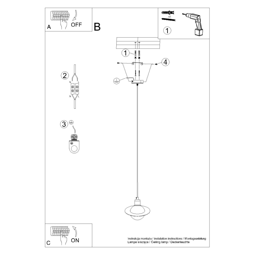 Luster na sajli HYPERION 1xG9/8W/230V crna