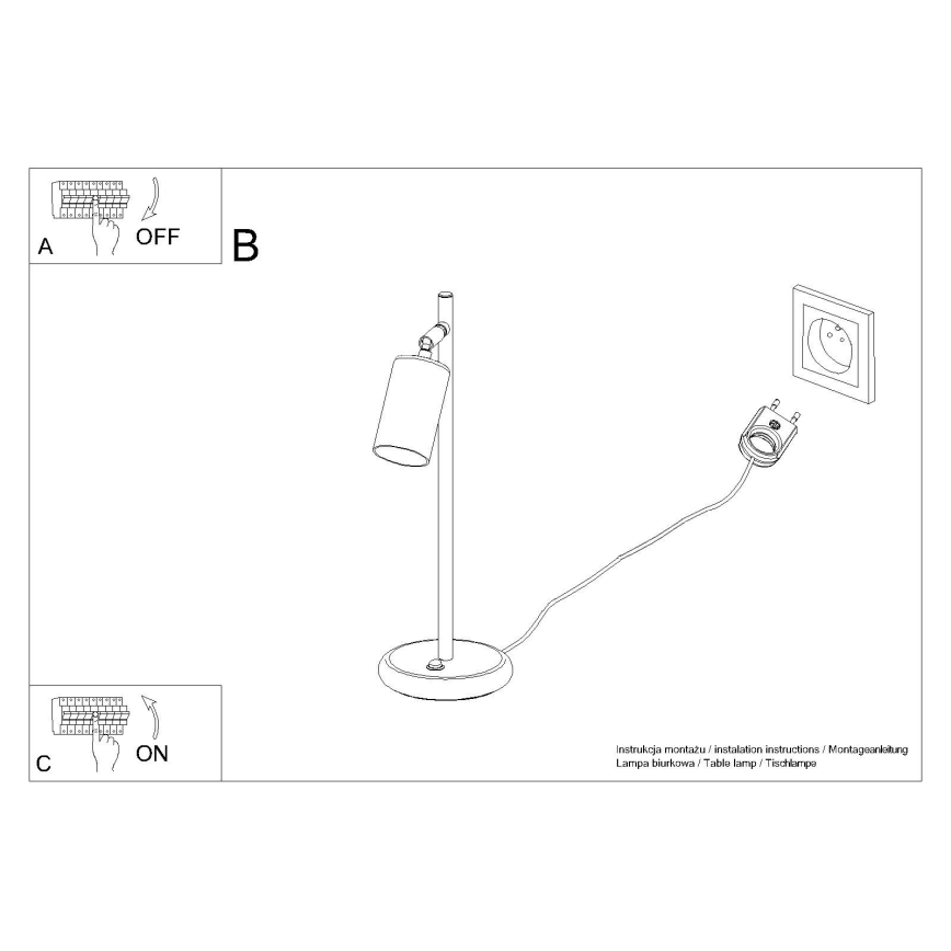 Stolna lampa WINX 1xGU10/10W/230V crna/krom