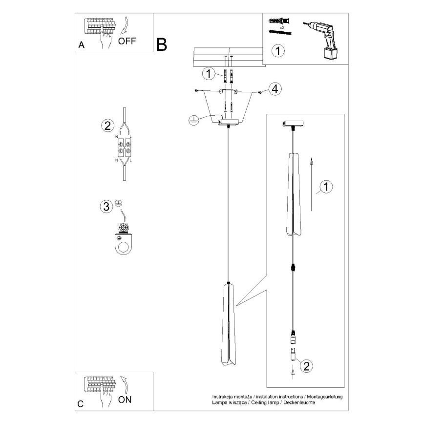 Luster na sajli PRYSM 1xG9/8W/230V bijela