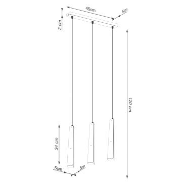 Luster na sajli PRYSM 3xG9/8W/230V bijela