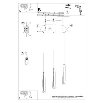 Luster na sajli PRYSM 3xG9/8W/230V bijela