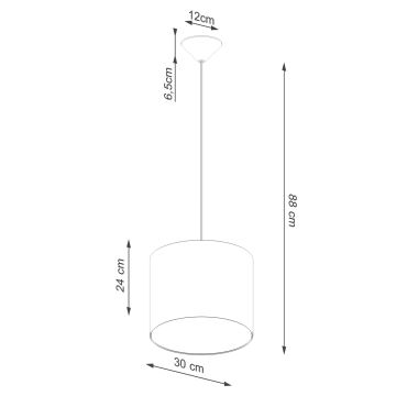 Luster na sajli NOVA 1xE27/15W/230V pr. 30 cm bijela