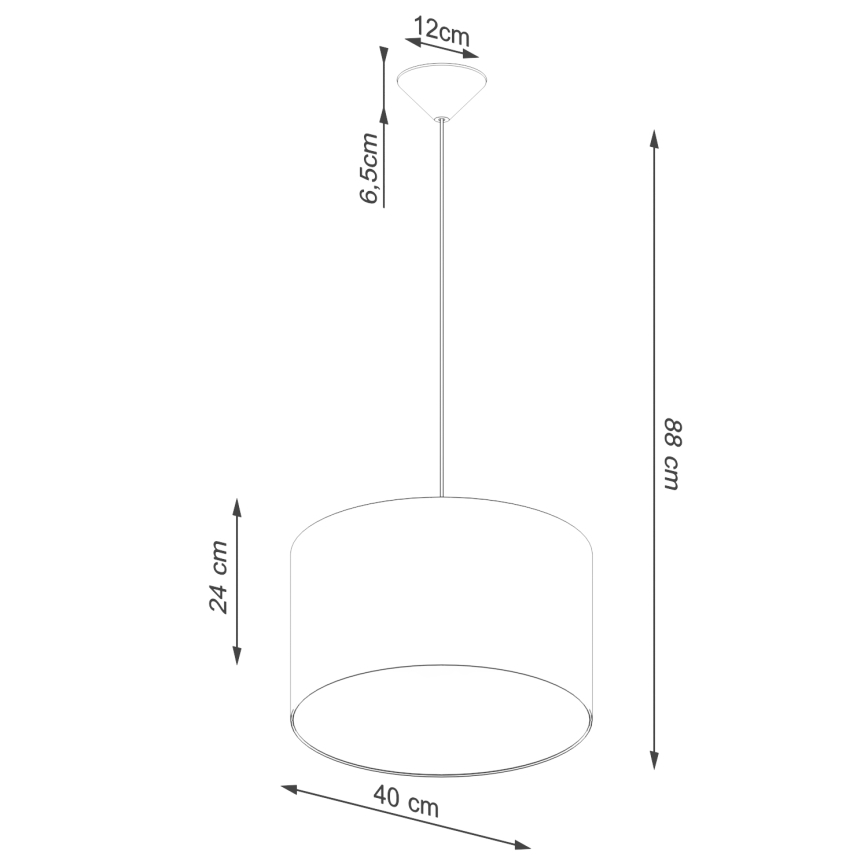 Luster na sajli NOVA 1xE27/15W/230V pr. 40 cm crna