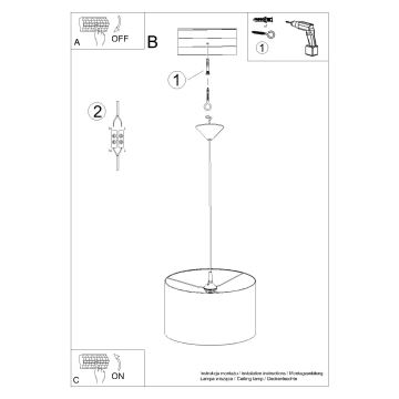 Luster na sajli NOVA 1xE27/15W/230V pr. 40 cm crna