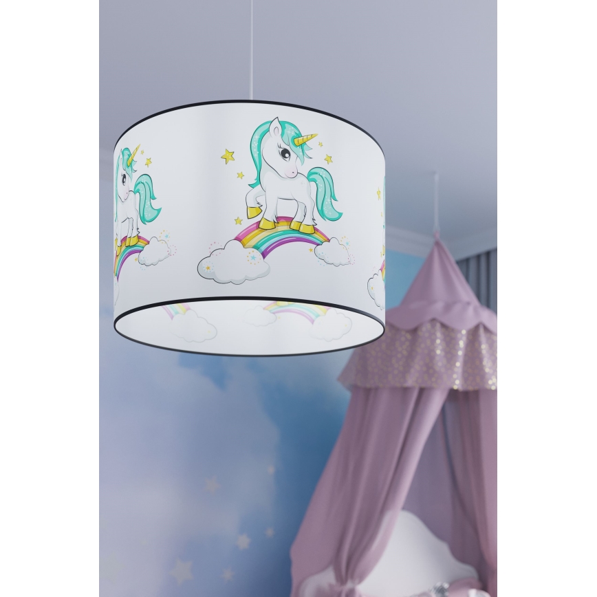 Dječji luster na sajli UNICORN 1xE27/15W/230V pr. 30 cm jednorog