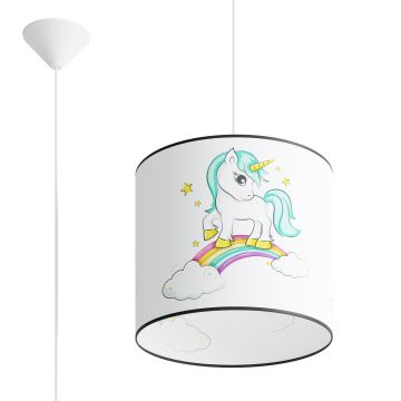 Dječji luster na sajli UNICORN 1xE27/15W/230V pr. 30 cm jednorog