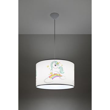 Dječji luster na sajli UNICORN 1xE27/15W/230V pr. 40 cm