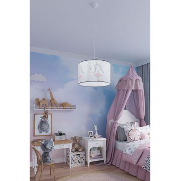 Dječji luster na sajli PRINCESS 1xE27/15W/230V pr. 30 cm princeza