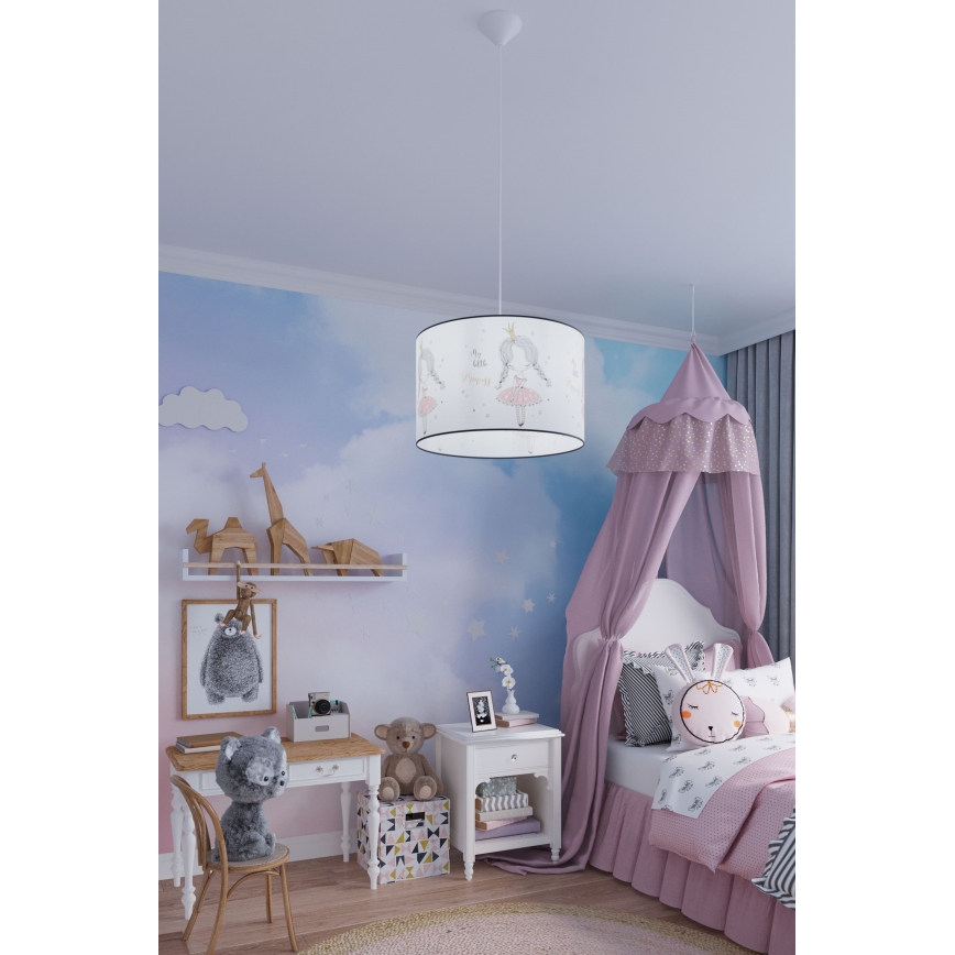 Dječji luster na sajli PRINCESS 1xE27/15W/230V pr. 30 cm princeza