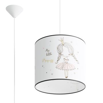 Dječji luster na sajli PRINCESS 1xE27/15W/230V pr. 30 cm princeza