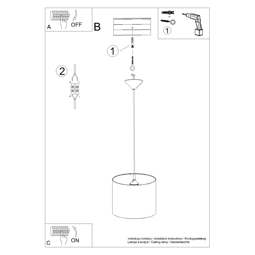 Dječji luster na sajli FOOTBALL 1xE27/15W/230V pr. 30 cm