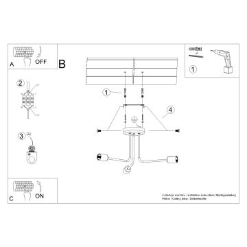 Viseći luster NORAH 3xE27/15W/230V crna