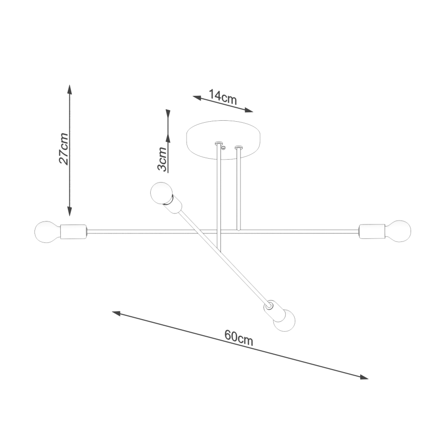 Viseći luster NORAH 4xE27/15W/230V crna