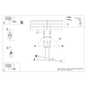 Viseći luster NORAH 4xE27/15W/230V crna