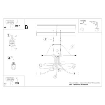 Viseći luster LEVAR 8xE27/15W/230V crna