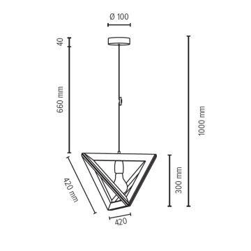 Luster na sajli TRIGONON 1xE27/60W/230V bukva – FSC certificirano