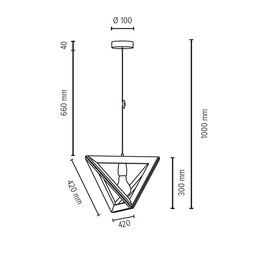 Luster na sajli TRIGONON 1xE27/60W/230V bukva – FSC certificirano