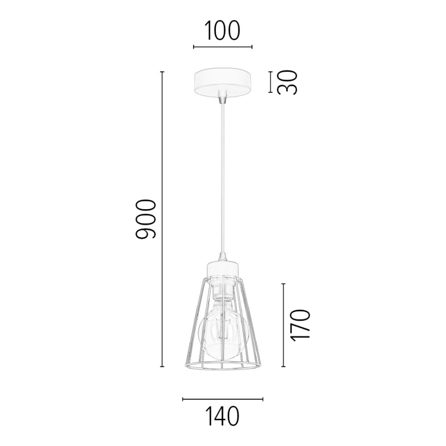 Spot-Light - Luster na sajli ORAZIO 1xE27/60W/230V hrast – FSC certificirano