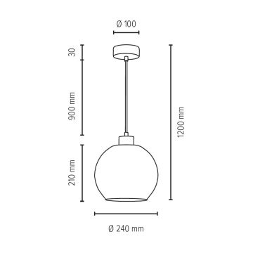 Luster na sajli SVEA 1xE27/60W/230V – FSC certificirano