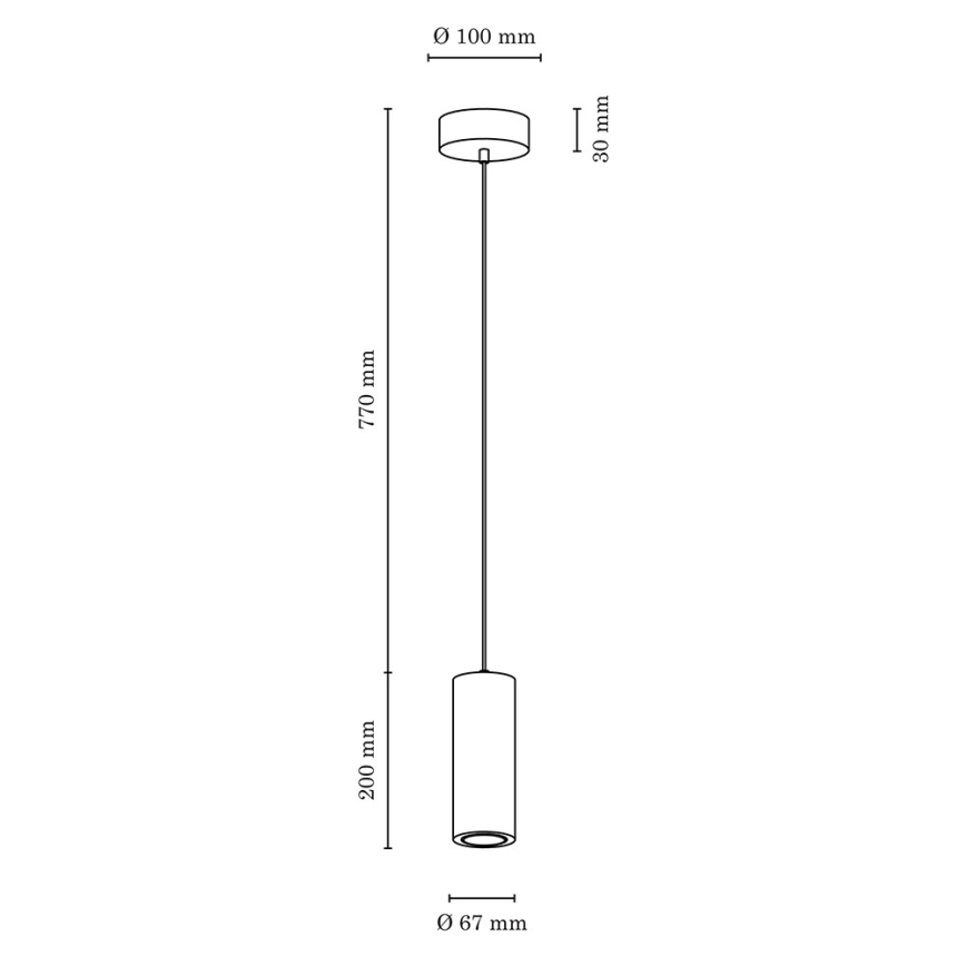 LED Luster na sajli PIPE 1xGU10/5W/230V – FSC certificirano
