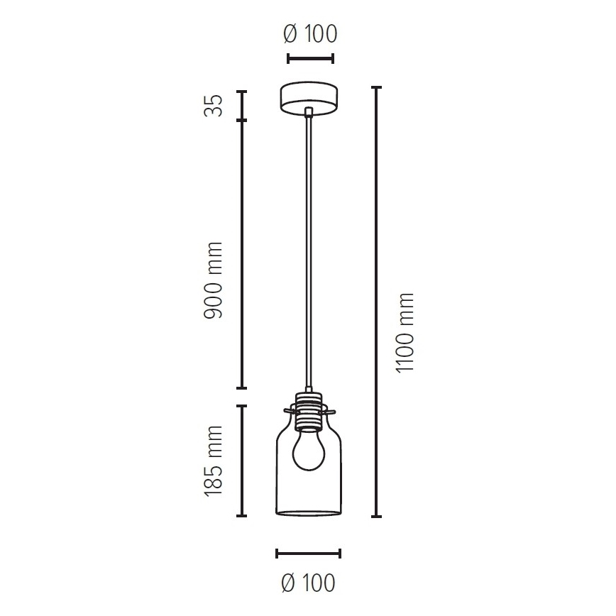 Luster na sajli ALESSANDRO 1xE27/60W/230V – FSC certificirano