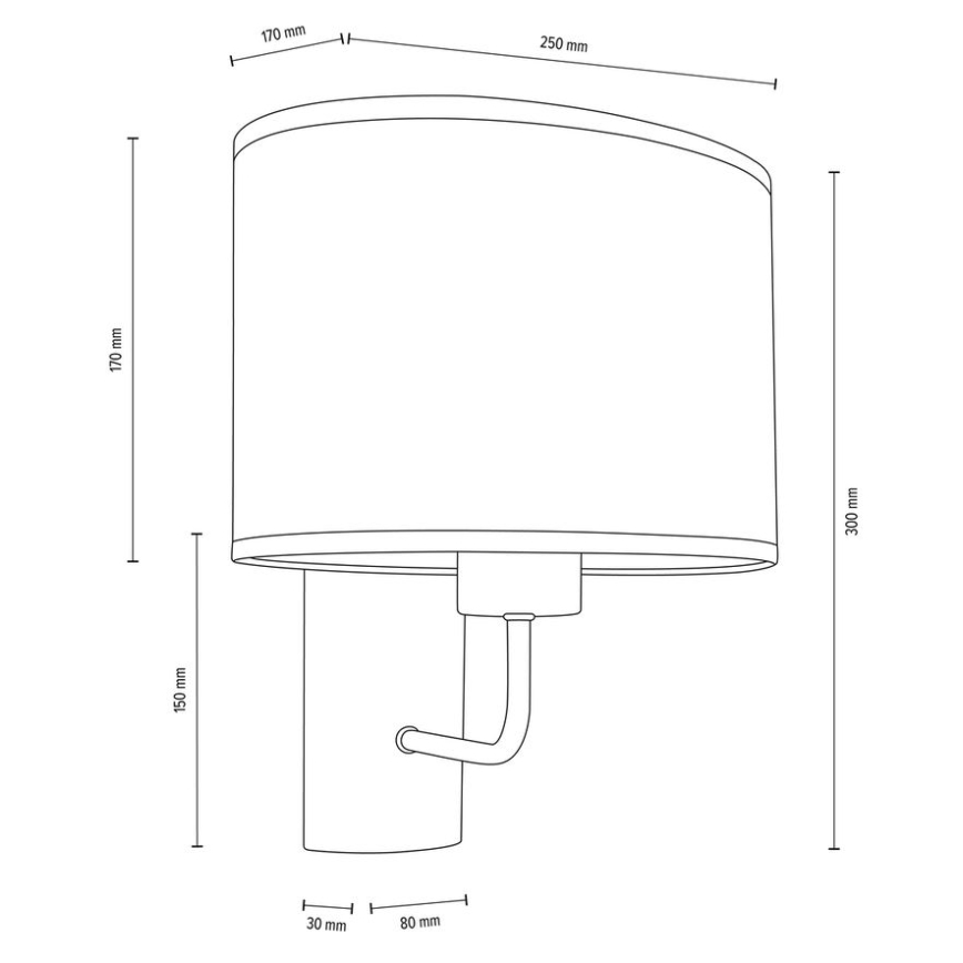 Zidna lampa MERCEDES 1xE27/25W/230V bijela/hrast – FSC certificirano