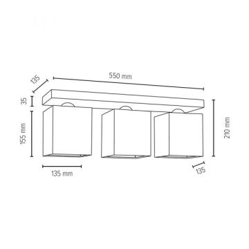 Stropna svjetiljka GREAT 3xE27/25W/230V – FSC certificirano