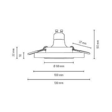 LED Ugradbena svjetiljka VITAR 1xGU10/5W/230V CRI 90 pješčenjak – FSC certificirano