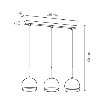 LED Luster na sajli BALL WOOD 3xGU10/5W/230V – FSC certificirano