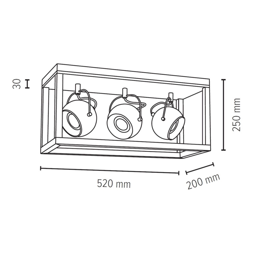 LED Stropna svjetiljka ROY 3xGU10/5W/230V mat hrast – FSC certificirano