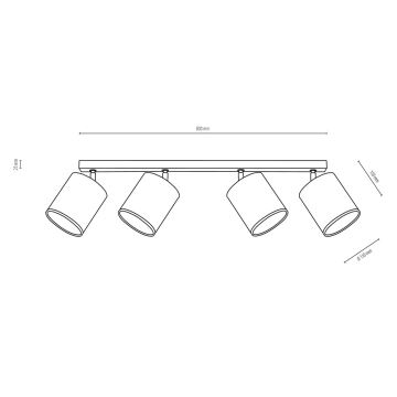 Reflektorska svjetiljka APRILLIA 4xE27/25W/230V hrast siva – FSC certificirano