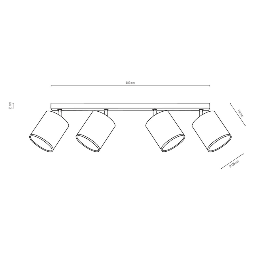 Reflektorska svjetiljka APRILLIA 4xE27/25W/230V hrast siva – FSC certificirano