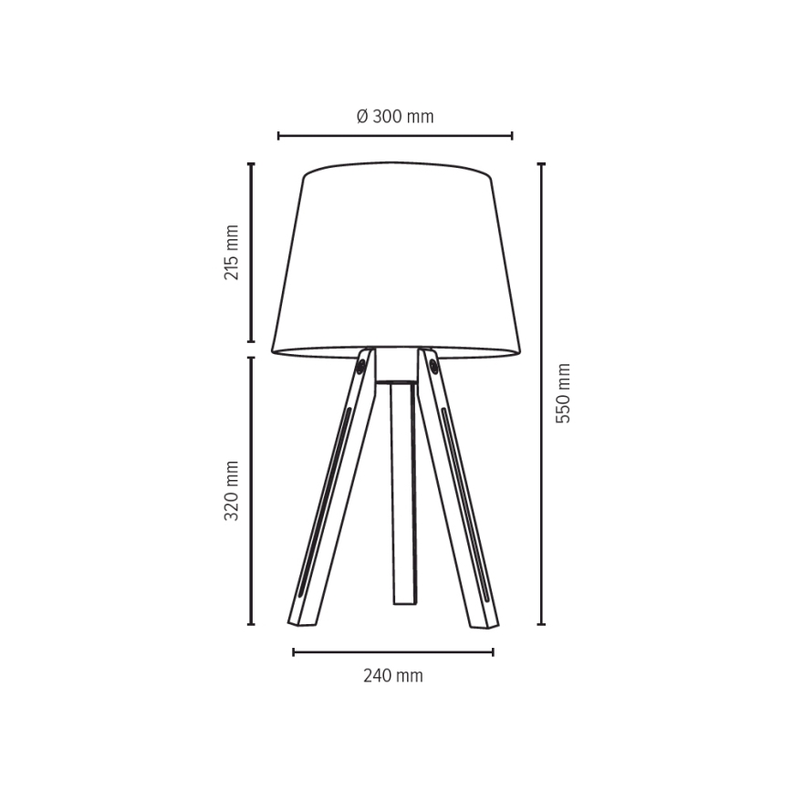 Stolna lampa TRIPOD 1xE27/40W/230V – FSC certificirano