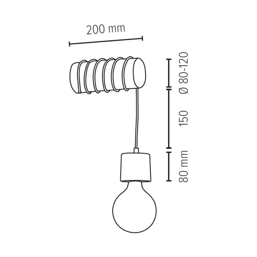 Zidna svjetiljka PINO 1xE27/25W/230V – FSC certificirano