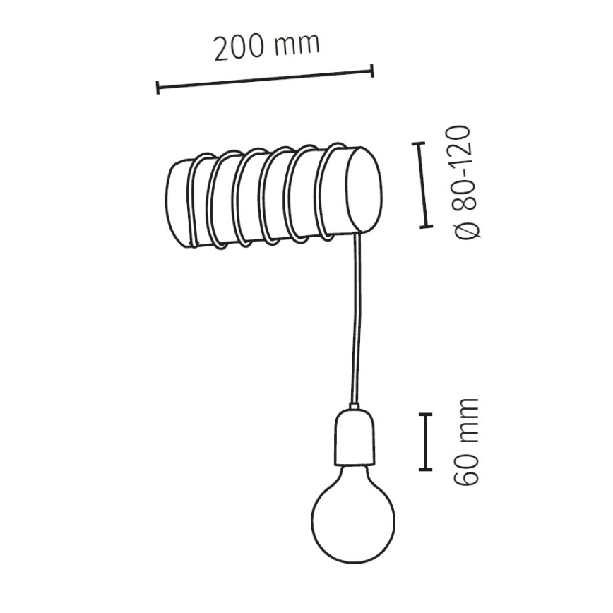 Zidna svjetiljka TRABO 1xE27/60W/230V – FSC certificirano