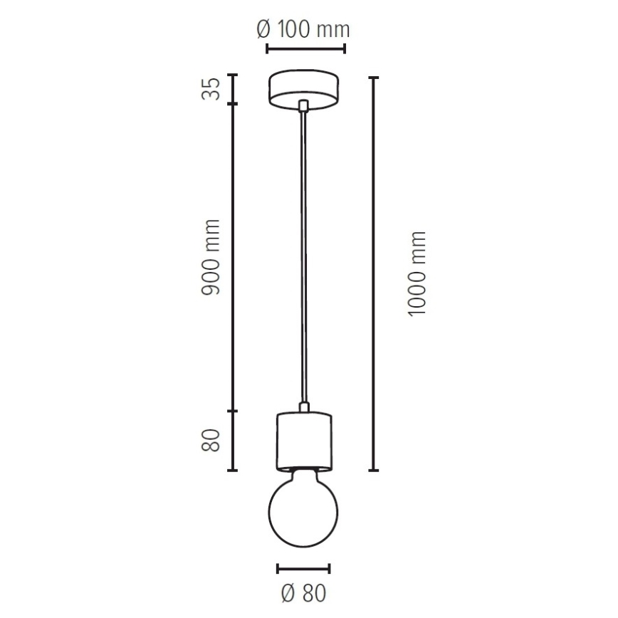 Luster na sajli PINO 1xE27/60W/230V – FSC certificirano