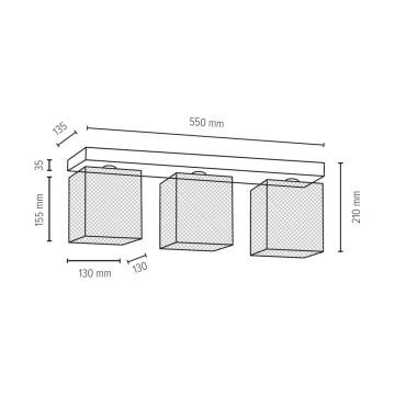 Stropna svjetiljka GITTAN 3xE27/25W/230V – FSC certificirano