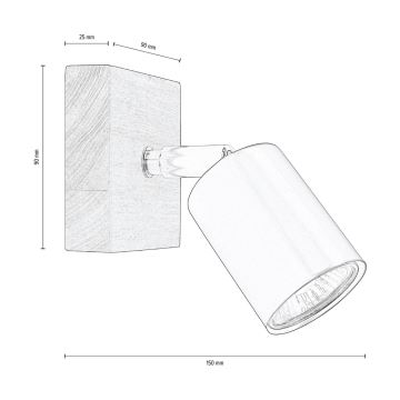Zidna reflektorska svjetiljka MANARA 1xGU10/5W/230V bor – FSC certificirano